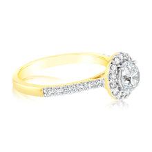 Load image into Gallery viewer, Luminesce Lab Grown 18ct YellowGold 1 Carat Diamond Halo Ring