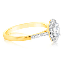 Load image into Gallery viewer, Luminesce Lab Grown 18ct Yellow Gold 1 Carat Diamond Oval Halo Ring