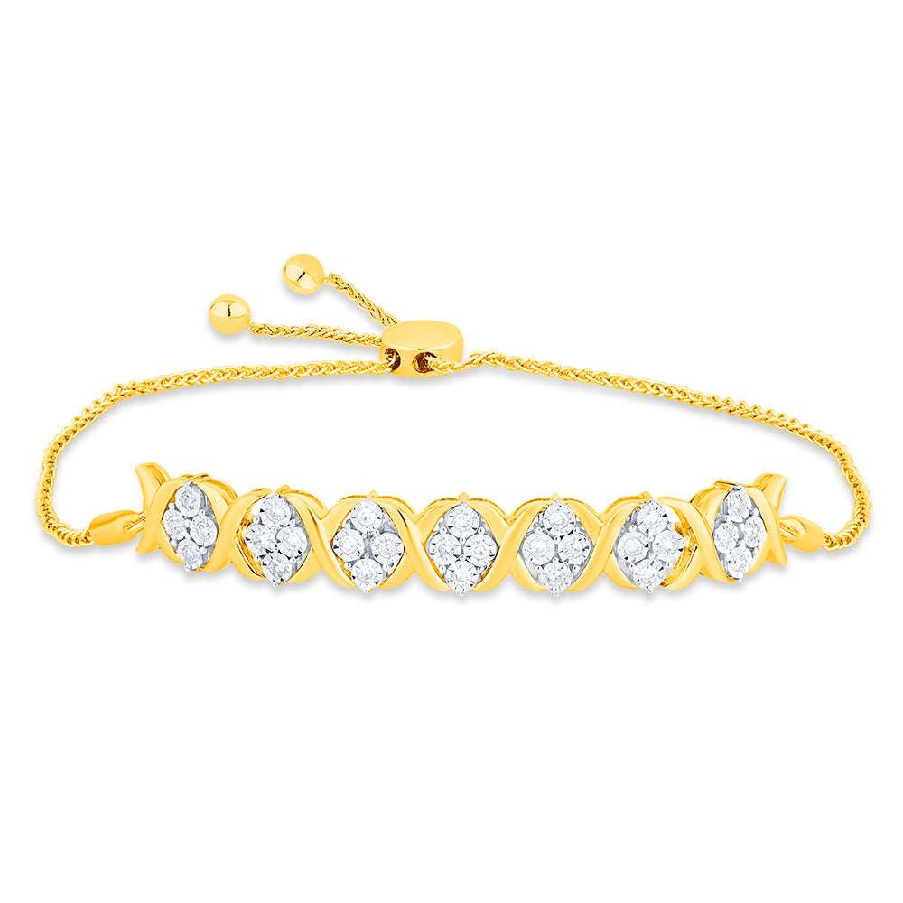 Luminesce Lab Grown 1/4 Carat Diamond Bracelet in 9ct Yellow Gold
