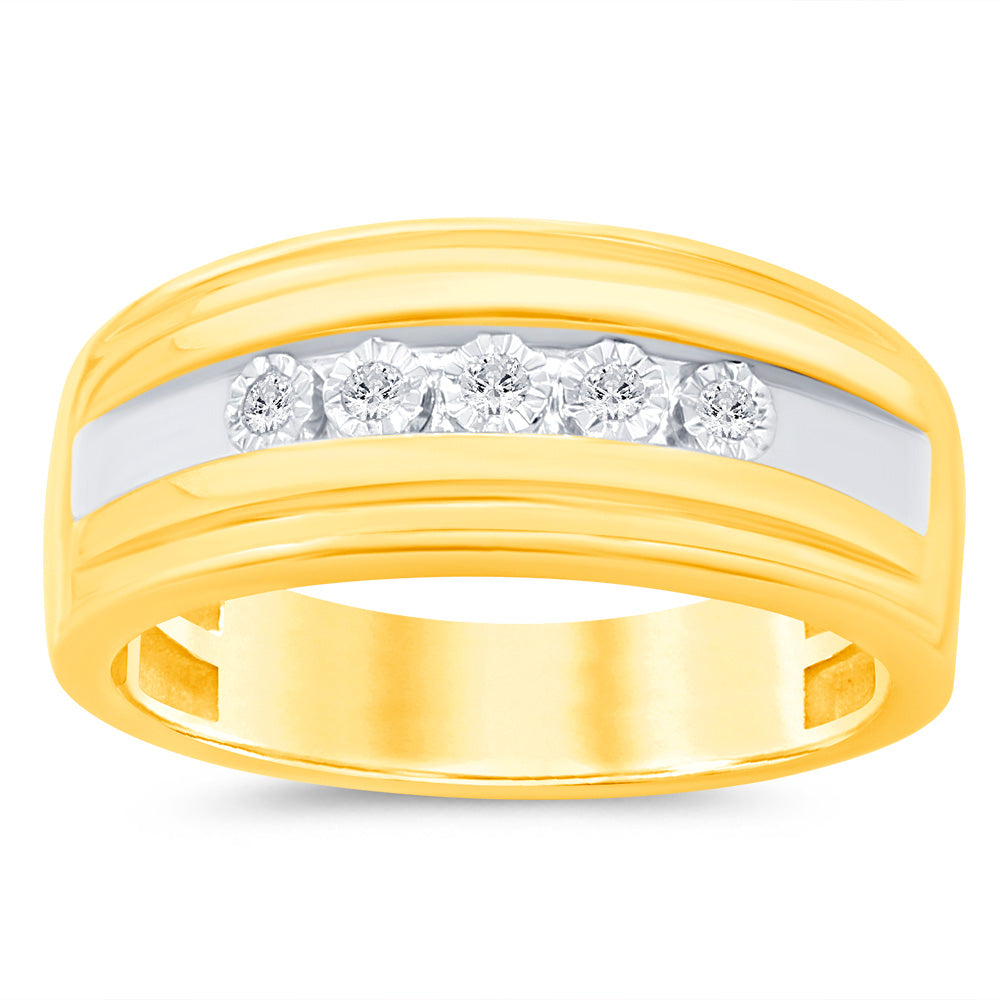 Luminesce Lab Grown Diamond Gents Ring in 9ct Yellow Gold