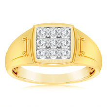 Load image into Gallery viewer, Luminesce Lab Grown 1/6 Carat Diamond Gents Ring in 9ct Yellow Gold