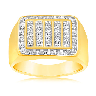 Luminesce Lab Grown 1/2 Carat Diamond Gents Ring in 9ct Yellow Gold