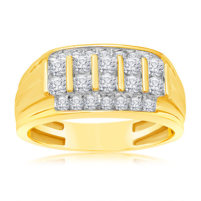 Luminesce Lab Grown 1 Carat Diamond Gents Ring in 9ct Yellow Gold