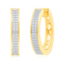 Load image into Gallery viewer, Luminesce Lab Grown 1/5 Carat Diamond Hoop Earrings in 9ct Yellow Gold