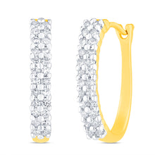 Load image into Gallery viewer, Luminesce Lab Grown 1/3 Carat Diamond Hoop Earrings in 9ct Yellow Gold