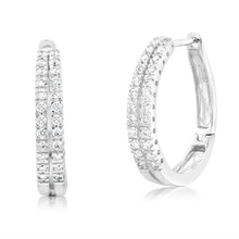 Load image into Gallery viewer, Luminesce Lab Grown 1/2 Carat Diamond Hoop Earrings in 9ct White Gold