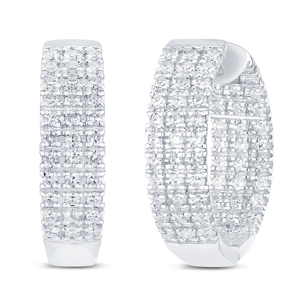 Luminesce Lab Grown 1 Carat Diamond Hoop Earrings in 9ct White Gold
