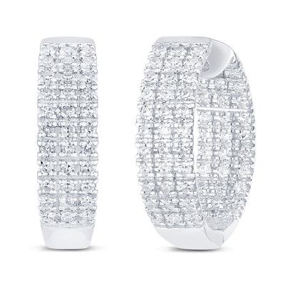 Luminesce Lab Grown 1 Carat Diamond Hoop Earrings in 9ct White Gold