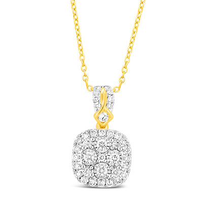 Luminesce Lab Grown 9ct Yellow Gold 1/2 Carat Diamond Pendant with Chain