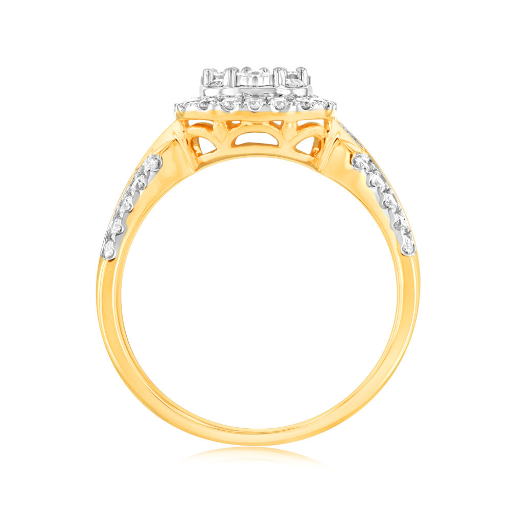 Luminesce Lab Grown 1/2 Carat Diamond Ring in 9ct Yellow Gold