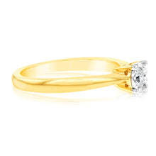 Load image into Gallery viewer, Luminesce Lab Grown 1/10 Carat Diamond 4 Claw Ring in 9ct Yellow Gold