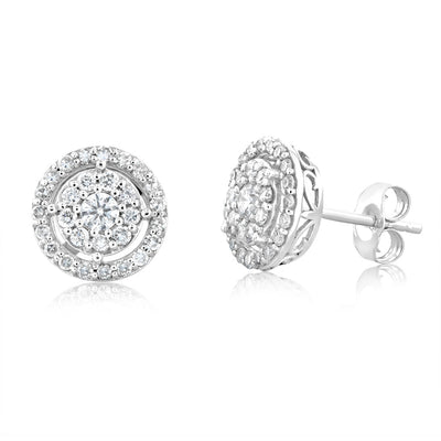 Luminesce Lab Grown 3/4 Carat Diamond Stud Earrings in 10ct White Gold