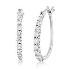 Load image into Gallery viewer, Luminesce Lab Grown 3/4 Carat Diamond Hoop Earrings in 10ct White Gold