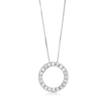 Load image into Gallery viewer, Luminesce Lab Grown 1/6 Carat Diamond Circle Pendant in 10ct White Gold