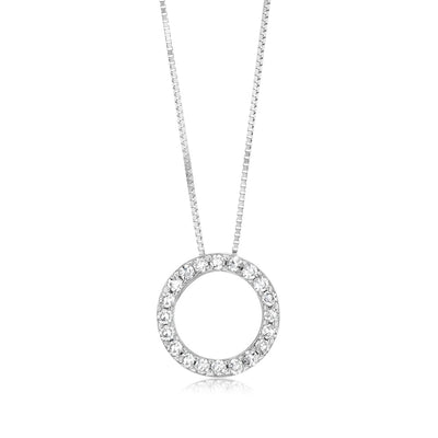 Luminesce Lab Grown 1/6 Carat Diamond Circle Pendant in 10ct White Gold