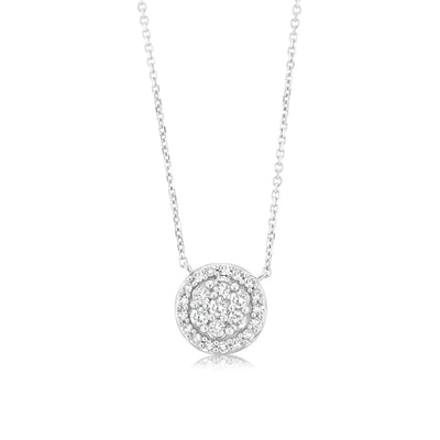 Luminesce Lab Grown 1/4 Carat Diamond Circle Pendant in 10ct White Gold