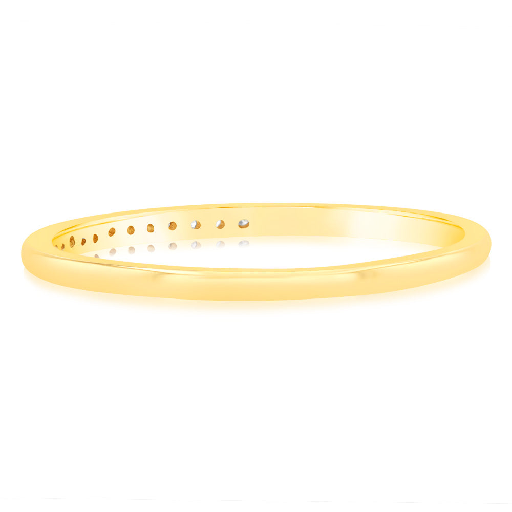 Luminesce Lab Grown 1/10 Carat Diamond Eternity Ring in 9ct Yellow Gold