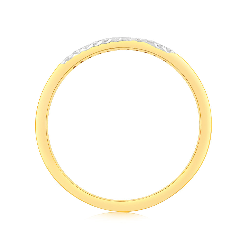 Luminesce Lab Grown 1/10 Carat Diamond Eternity Ring in 9ct Yellow Gold