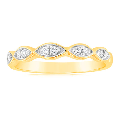 Luminesce Lab Grown 9ct Yellow Gold 1/10 Carat Diamond Ring