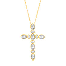 Load image into Gallery viewer, Luminesce Lab Grown 1/4 Carat Cross Pendant in 9ct Yellow Gold