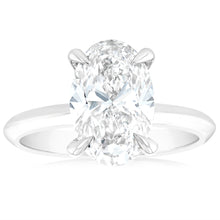 Load image into Gallery viewer, Luminesce Lab Grown Certified 3 Carat Diamond Oval Solitaire Engagement Ring in 18ct White Gold