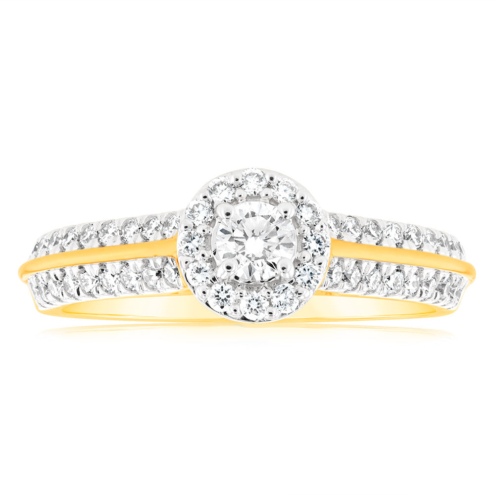 Luminesce Lab Grown 1/2 Carat Diamond Engagement Ring in 18ct Yellow Gold