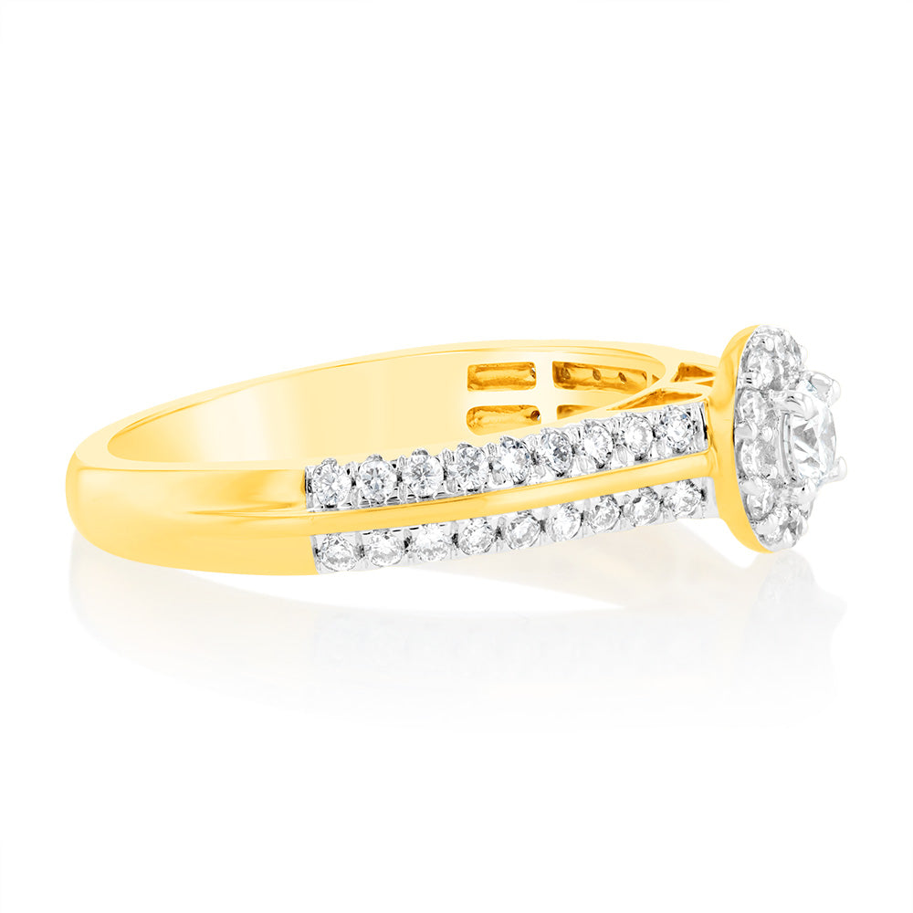 Luminesce Lab Grown 1/2 Carat Diamond Engagement Ring in 18ct Yellow Gold