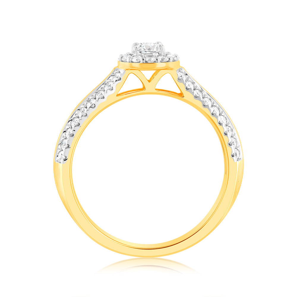 Luminesce Lab Grown 1/2 Carat Diamond Engagement Ring in 18ct Yellow Gold