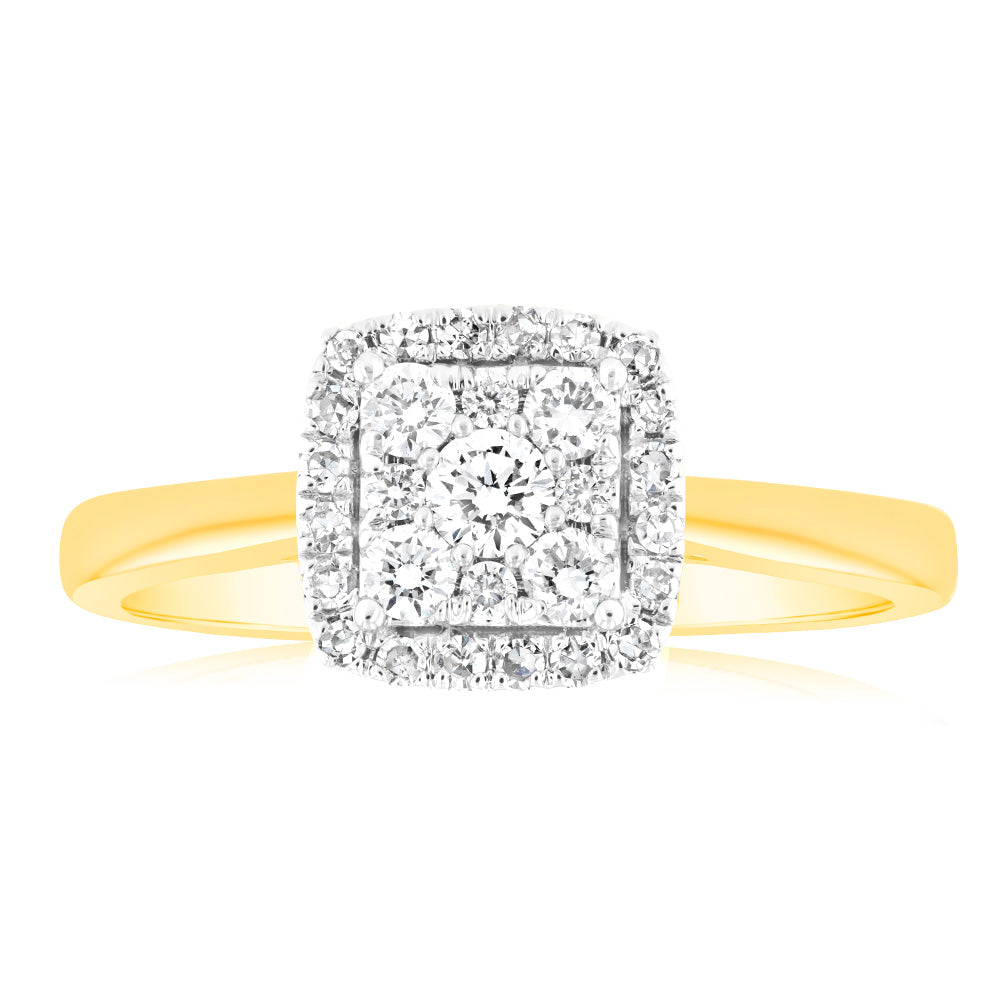 Luminesce Lab Grown 1/3 Carat Diamond Ring in 9ct Yellow Gold