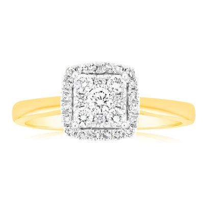 Luminesce Lab Grown 1/3 Carat Diamond Ring in 9ct Yellow Gold