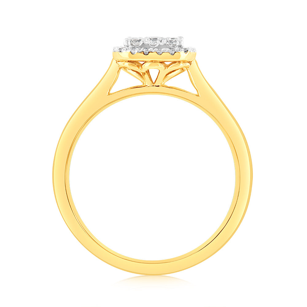 Luminesce Lab Grown 1/3 Carat Diamond Ring in 9ct Yellow Gold