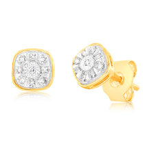Load image into Gallery viewer, Luminesce Lab Grown 1/10 Carat Diamond Stud Earrings in 9ct Yellow Gold