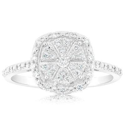 Luminesce Lab Grown 1/5 Carat Diamond Ring in Sterling Silver