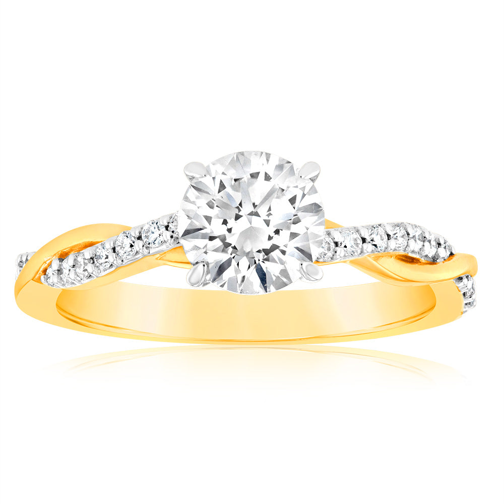 Luminesce Lab Grown 1.10 Carasts Diamond Engagement Ring Set in 18ct Yellow Gold