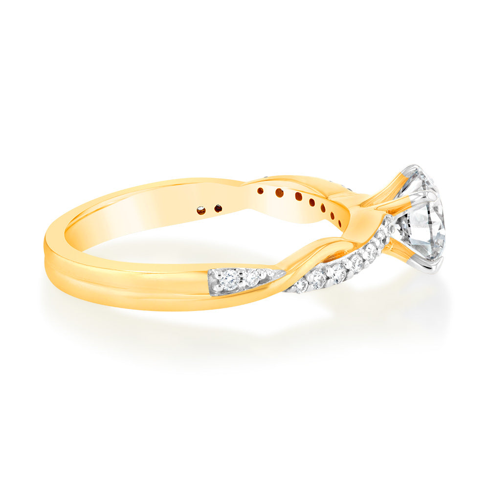 Luminesce Lab Grown 1.10 Carasts Diamond Engagement Ring Set in 18ct Yellow Gold