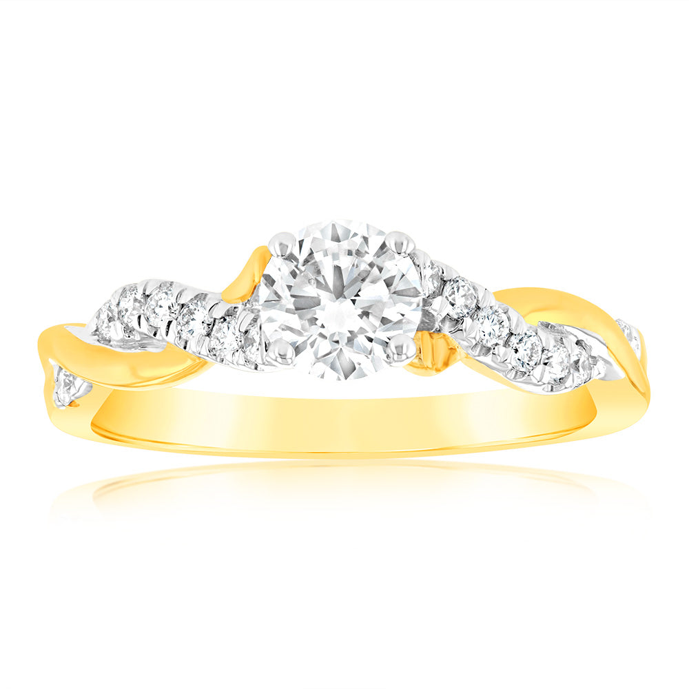 Luminesce Lab Grown 3/4 Carat Diamond Engagement Ring in 9ct Yellow Gold