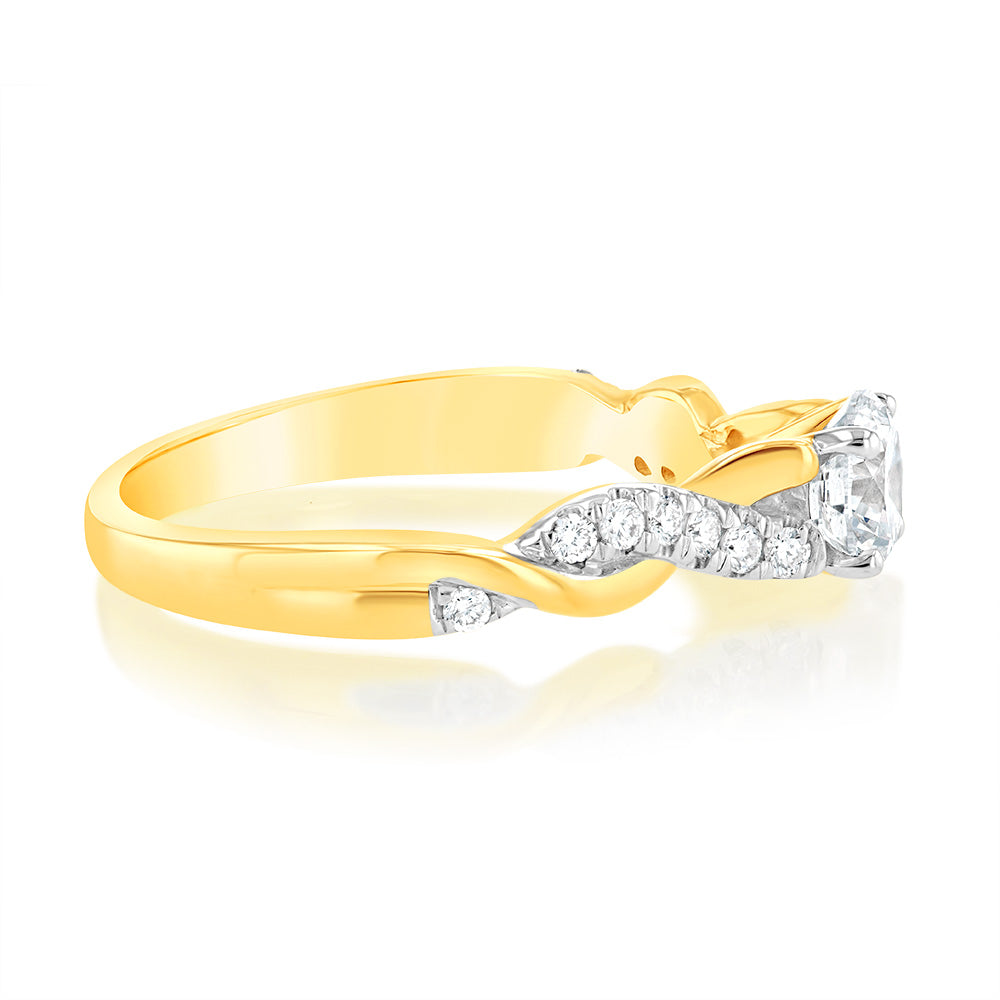 Luminesce Lab Grown 3/4 Carat Diamond Engagement Ring in 9ct Yellow Gold