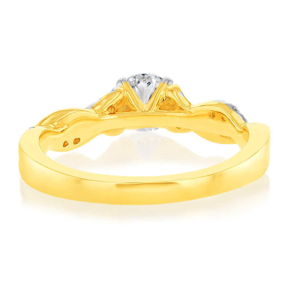 Luminesce Lab Grown 3/4 Carat Diamond Engagement Ring in 9ct Yellow Gold