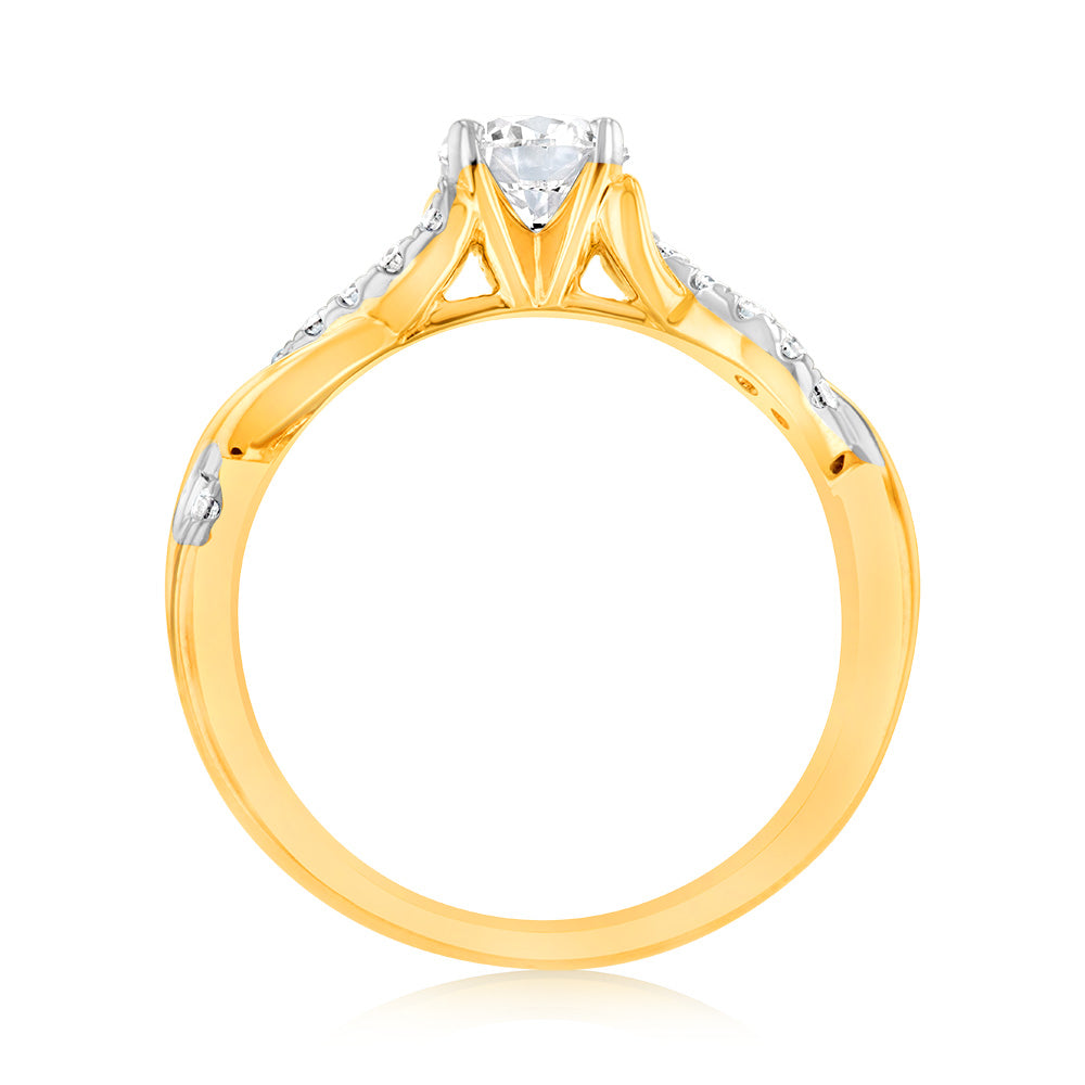 Luminesce Lab Grown 3/4 Carat Diamond Engagement Ring in 9ct Yellow Gold