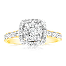 Load image into Gallery viewer, Luminesce Lab Grown 9ct Yellow Gold 1/2 Carat Diamond Ring