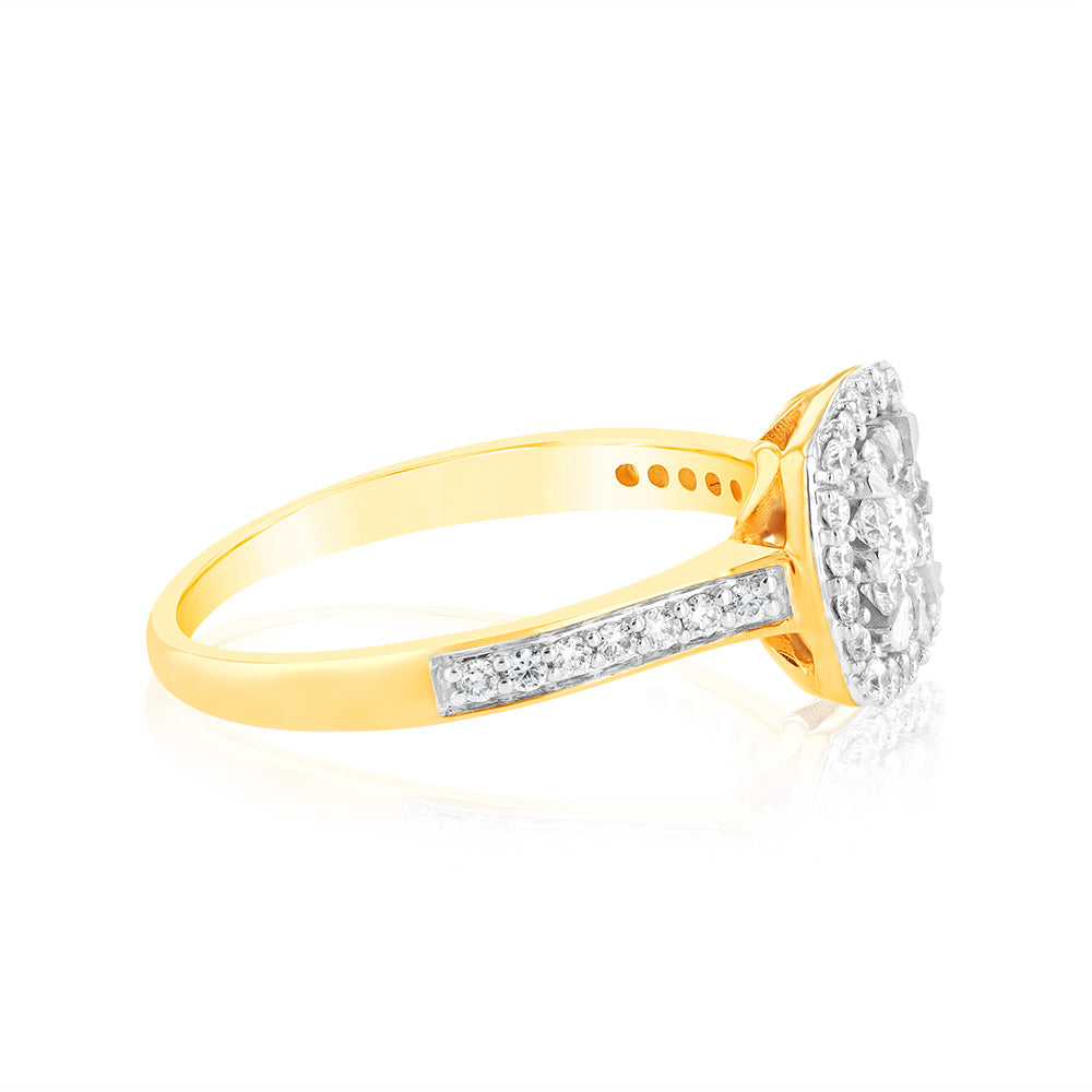 Luminesce Lab Grown 1/2 Carat Diamond Ring in 9ct Yellow Gold