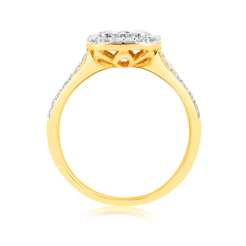 Luminesce Lab Grown 1/2 Carat Diamond Ring in 9ct Yellow Gold