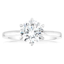 Load image into Gallery viewer, Luminesce Lab Grown 2 Carat Certified Diamond Solitaire Ring in 18ct White Gold