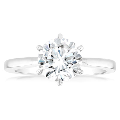 Luminesce Lab Grown 2 Carat Certified Diamond Solitaire Ring in 18ct White Gold
