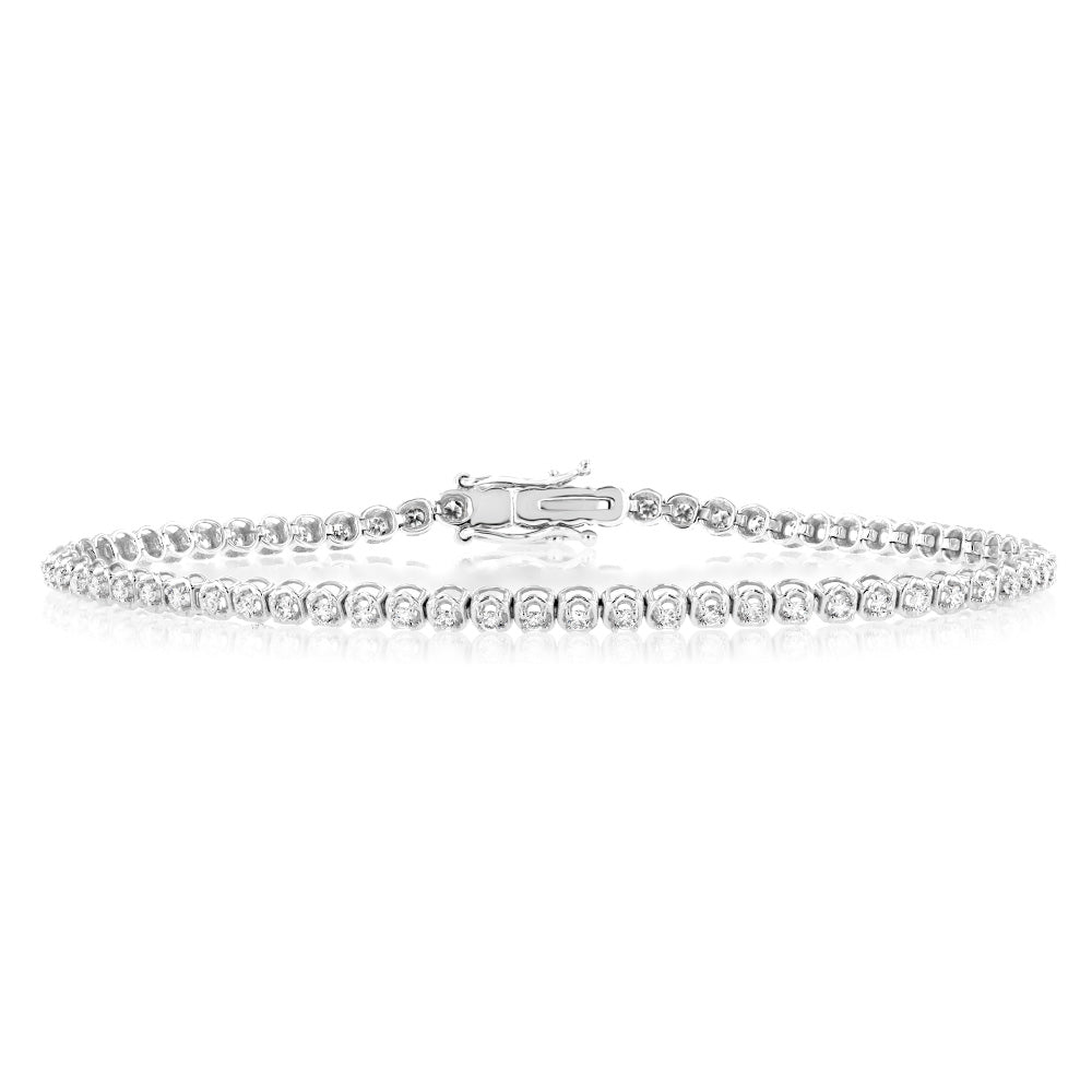 Luminesce Lab Grown 1 Carat Diamond Tennis Bracelet in Sterling Silver