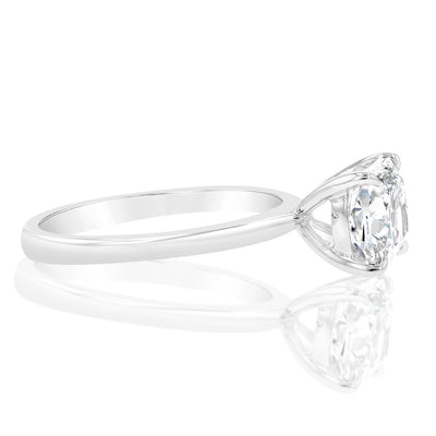 Luminesce Lab Grown Certified 2 Carat Diamond Cushion Cut Engagement Ring in 18ct White Gold
