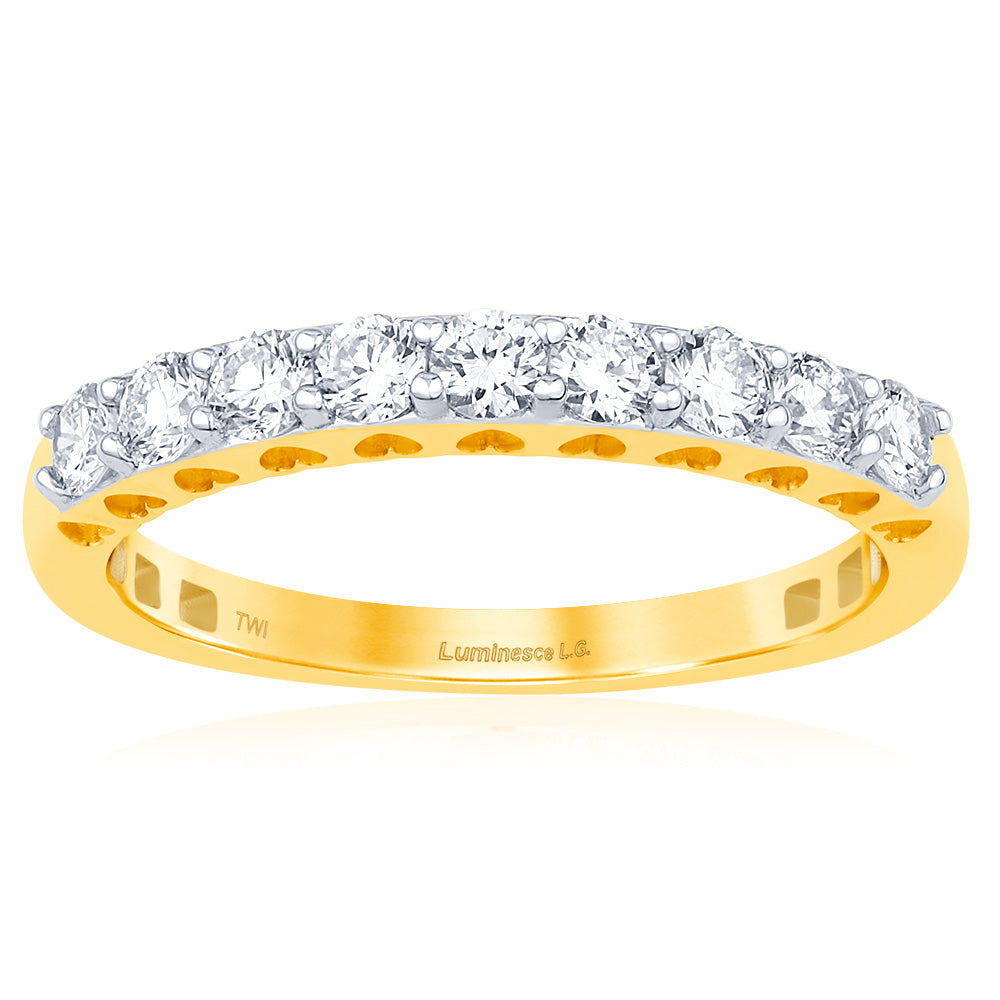 Luminesce Lab Grown 1/2 Carat Diamond Eternity Ring in 9ct Yellow Gold