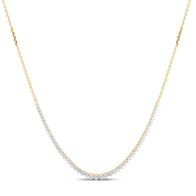 Luminesce Lab Grown 1 Carat Graduated Diamond 46cm Tennis Necklace in 9ct Yellow Gold