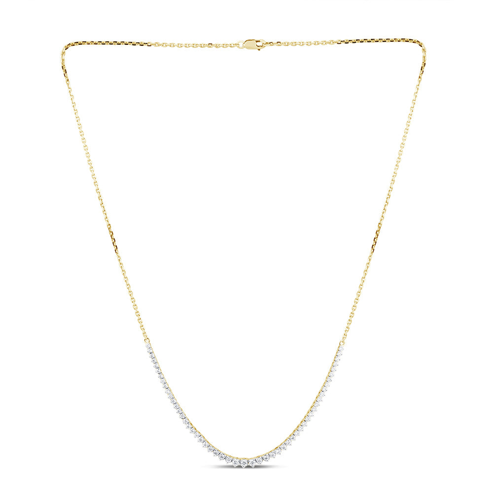 Luminesce Lab Grown 1 Carat Diamond 46cm Tennis Necklace in 9ct Yellow Gold