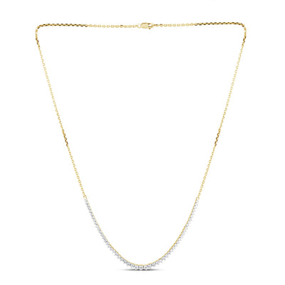 Luminesce Lab Grown 1 Carat Graduated Diamond 46cm Tennis Necklace in 9ct Yellow Gold